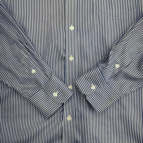 Austin Taylor Mens Button Down Dress Shirt Old Money 100% Cotton Blue Stripe XXL - Picture 5 of 9